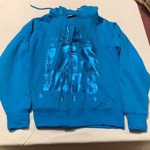 Size small turquoise colored Las Vegas zipper hoodie